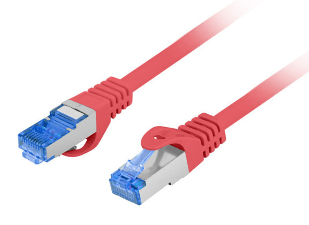 Cable de Red Lanberg Latiguillo Cat.6a S/FTP LSZH CCA 1m Rojo Fluke Passed — imagen 1