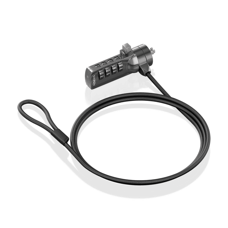 Cable de Seguridad para Portátil Aisens Cerradura Combinación Kensington 1.5m Negro — imagen 1