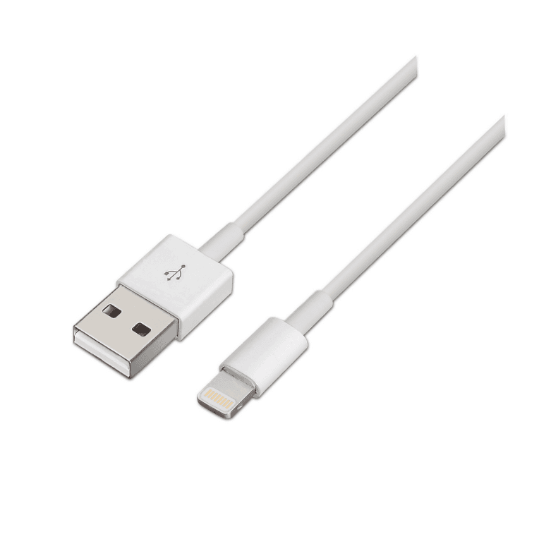 Cable Lightning Aisens USB 2.0 Lightning M-USB A M Blanco 1.0M — imagen 1