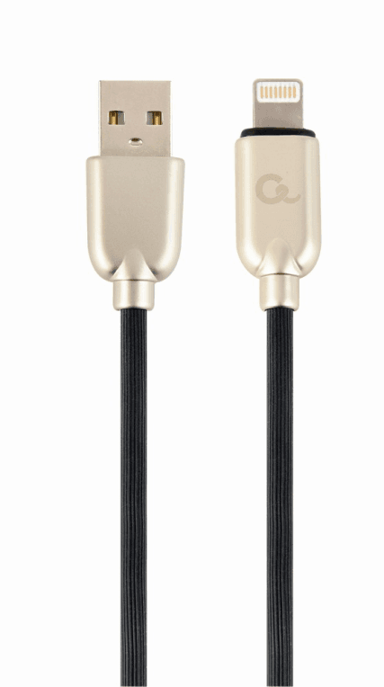 Cable Lightning Gembird 8 Pines Caucho Premium 1M Negro — imagen 1
