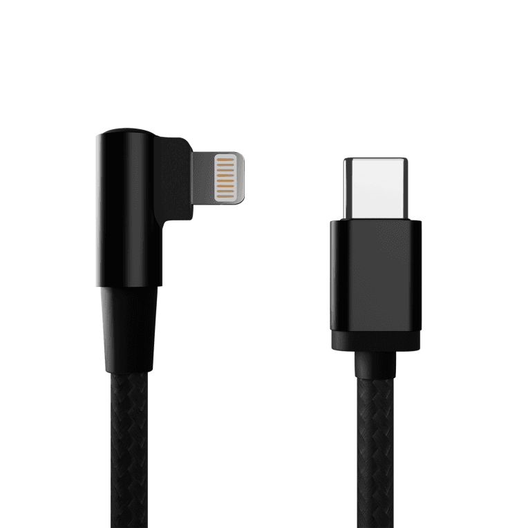 Cable Lightning Gembird USB CM-8PIN 8 Pines Trenzado Algodon Angulo 0.2M Negro — imagen 1