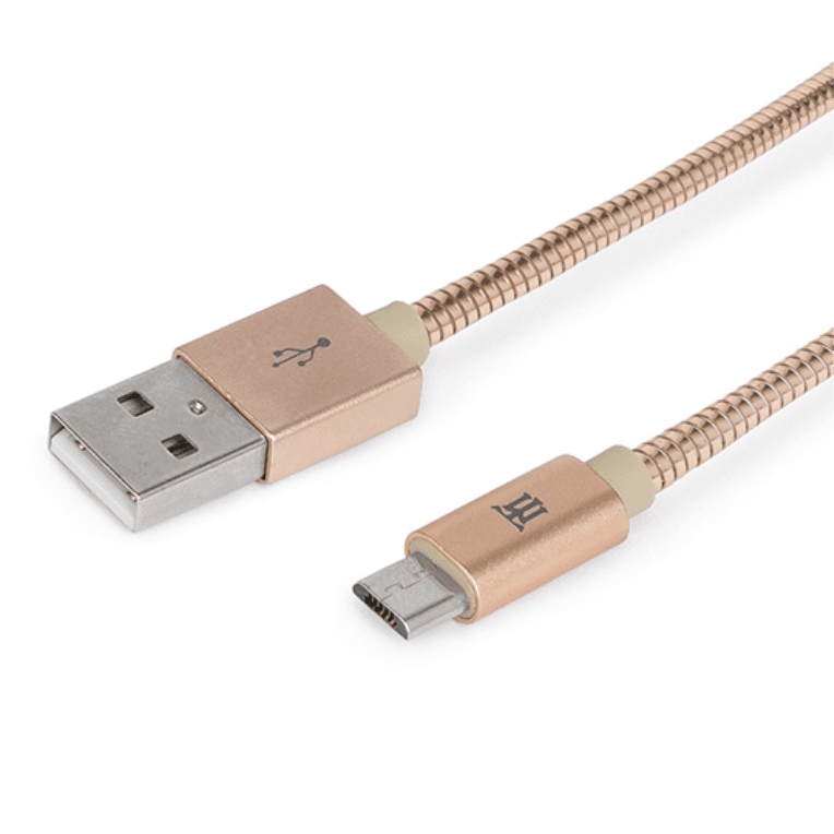 Cable Maillon Premium Micro USB 2.4 Metal Dorado 1m — imagen 1