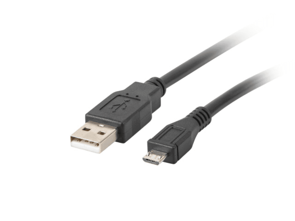 Cable o Adaptador USB Lanberg USB 2.0 a Micro USB 0.3m Negro — imagen 1