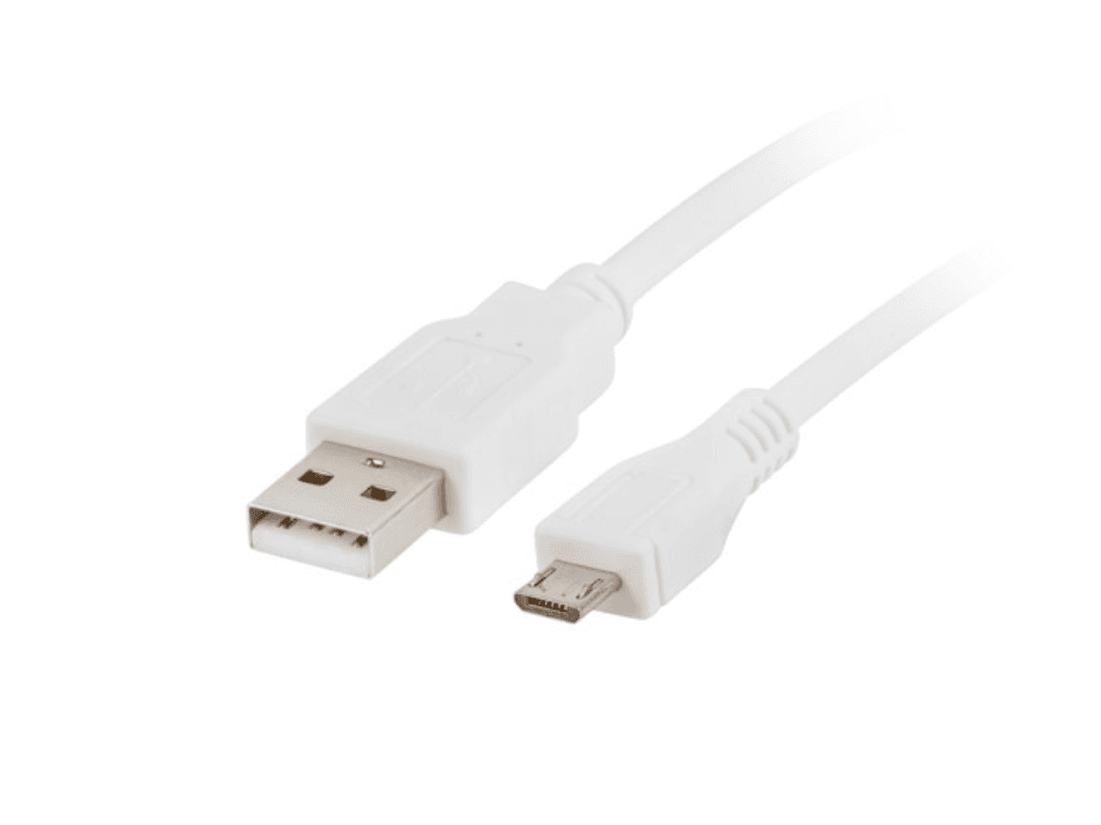 Cable o Adaptador USB Lanberg USB 2.0 a Micro USB 1m Blanco — imagen 1