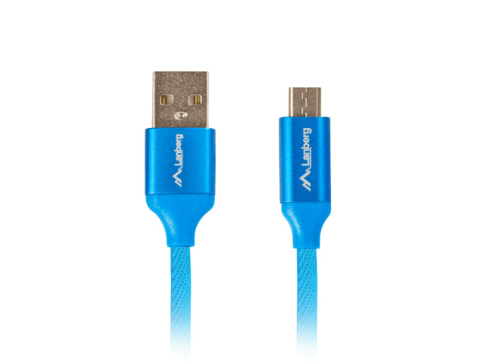 Cable o Adaptador USB Lanberg USB 2.0 a Micro USB Quick Charge 3.0 1.8m Azul — imagen 1