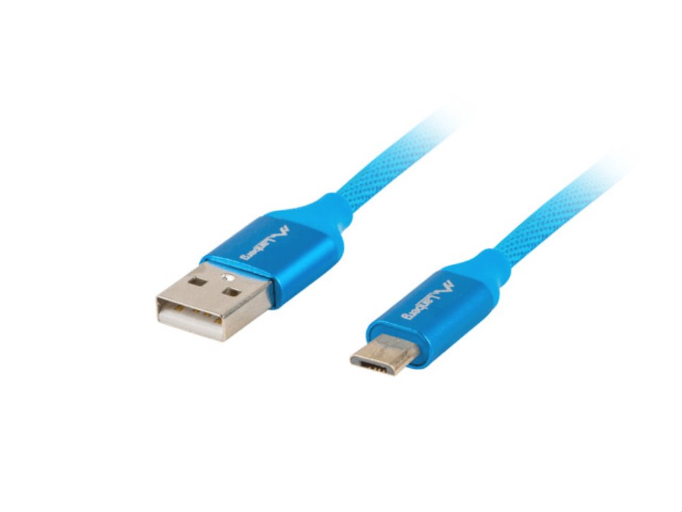 Cable o Adaptador USB Lanberg USB 2.0 a Micro USB Quick Charge 3.0 1m Azul — imagen 1