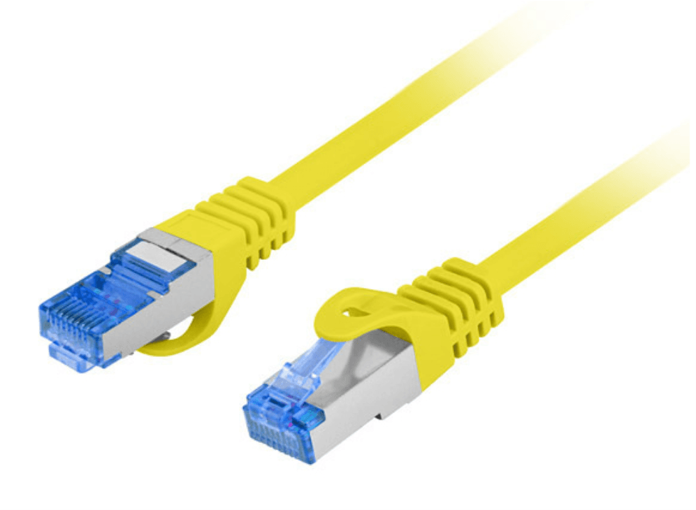 CABLE RED LANBERG CAT.6A S/FTP LSZH CCA 10M AMARILLO FLUKE PASSED — imagen 1