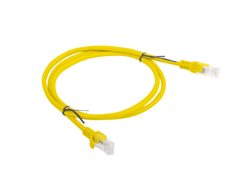 CABLE RED LANBERG LATIGUILLO CAT.6 UTP 1M AMARILLO FLUKE PASSED — imagen 1