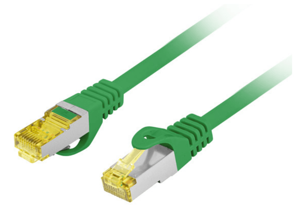 CABLE RED LANBERG LATIGUILLO CAT.6A S/FTP LSZH CU 1M VERDE FLUKE PASSED — imagen 1