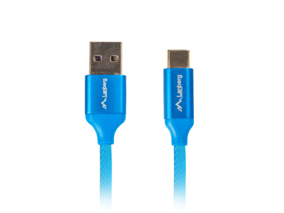 Cable USB 2.0 Lanberg USB-A a USB-C Quick Charge 3.0 1.8m Azul — imagen 1