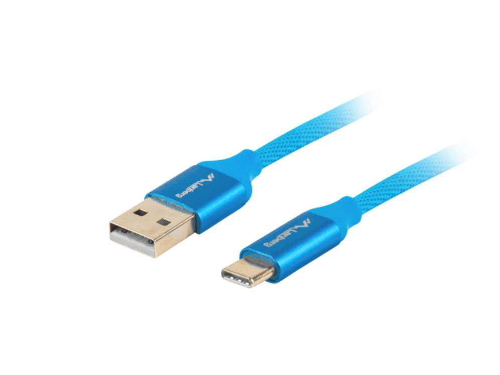 Cable USB 2.0 Lanberg USB-A a USB-C Quick Charge 3.0 1m Azul — imagen 1
