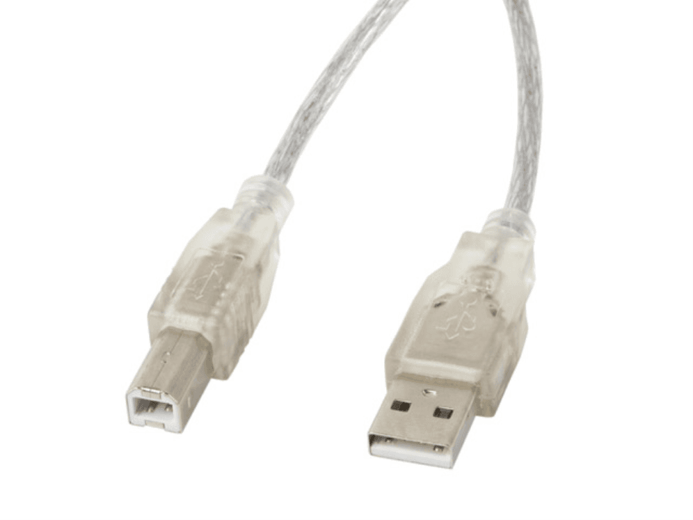 Cable USB 2.0 Lanberg USB-A Macho a USB-B Macho 1,8m Ferrita Transp — imagen 1