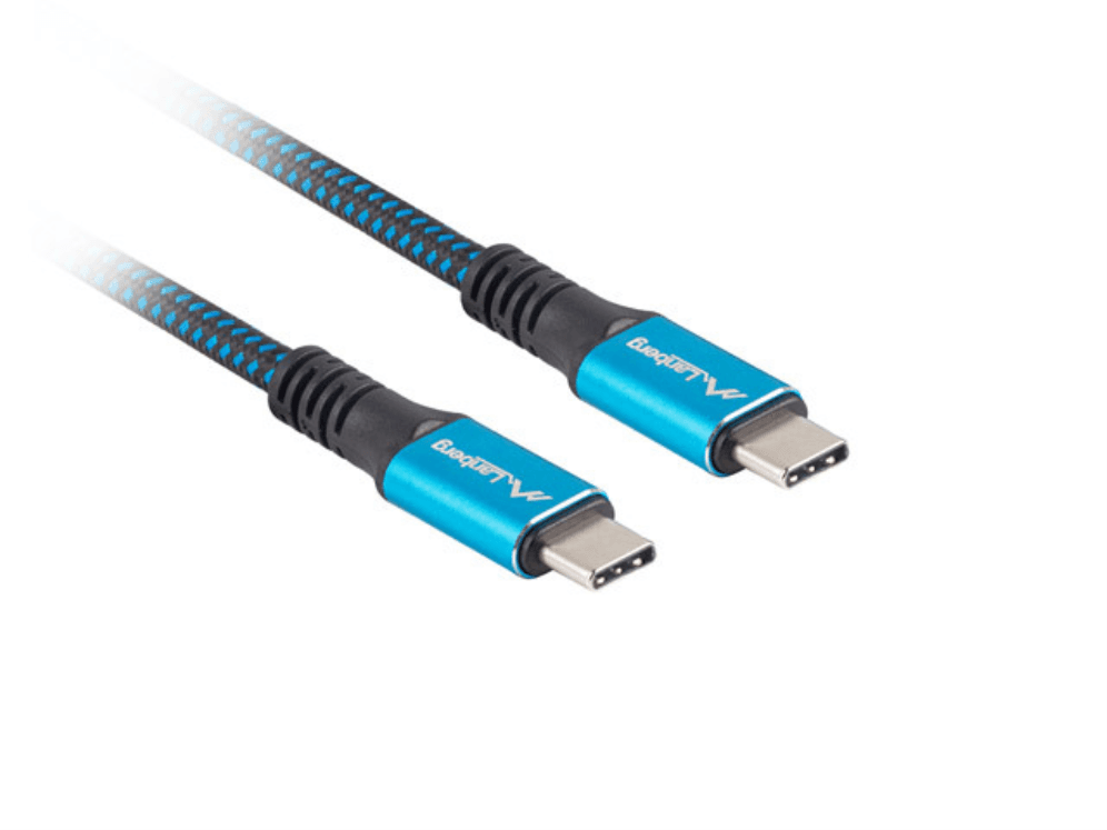 Cable USB-C 4.0 Lanberg Macho/Macho 1.2m 100W 8K 30Hz Negro/Azul — imagen 1