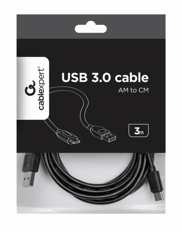 Cable USB Gembird 2.0 A Tipo C Macho Macho Carga Rapida 3m — imagen 1
