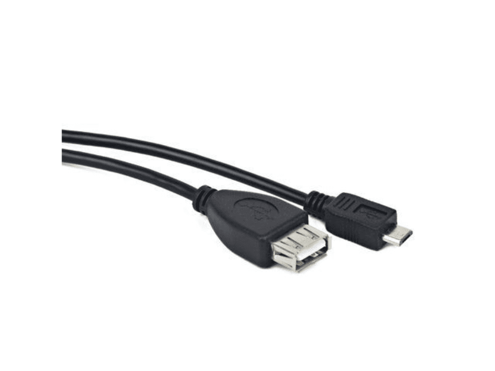Cable USB Lanberg Micro M a USB-A F 2.0 OTG Negro 15cm OEM — imagen 1