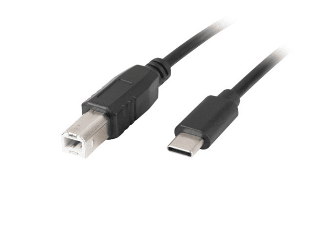 Cable USB Lanberg USB-C M a USB-B M 2.0 Ferrita 3m Negro — imagen 1