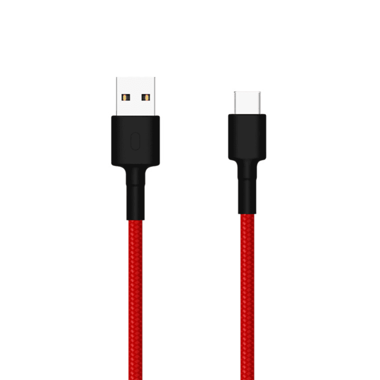 Cable USB Xiaomi USB Macho USB Tipo-C Macho Rojo Negro — imagen 1