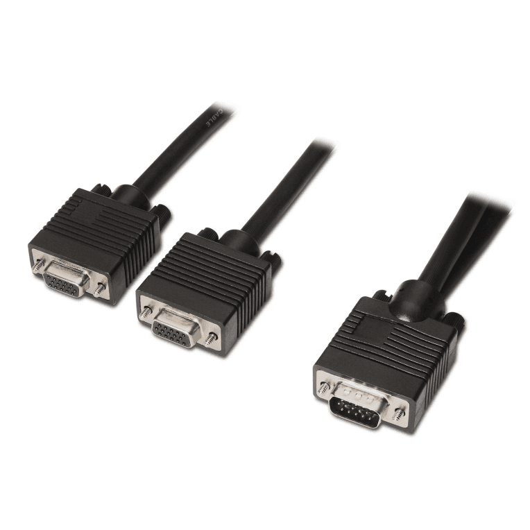 Cable VGA Aisens A113-0081 Bifurcador HDB15M-2xHDB15H Negro 45cm — imagen 1