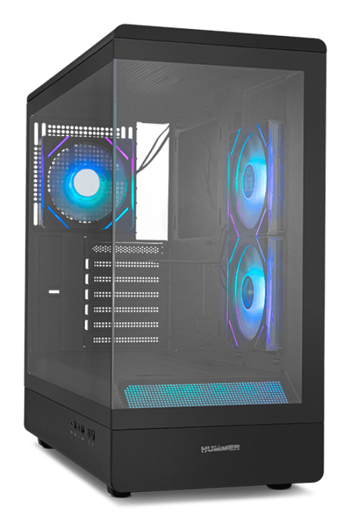 Caja ATX Nox Frameless Hummer Signal ARGB Negra USB Tipo C — imagen 1
