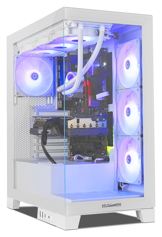 Caja ATX Nox Hummer Glock FrameLess Blanca — imagen 1