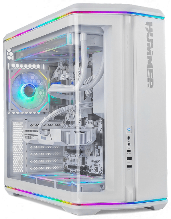 Caja ATX NOX Hummer Semitorre Cristal Curvo ARGB Blnca — imagen 1
