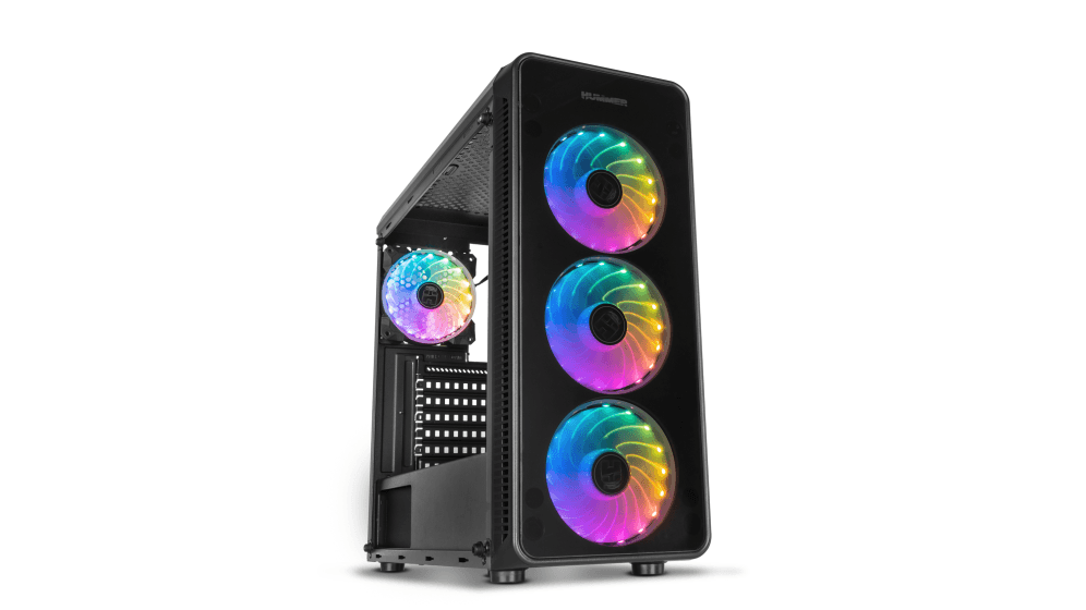 Caja ATX Nox Hummer TGM Rainbow RGB Negra 1xUSB3.0/2xUSB2.0 — imagen 1