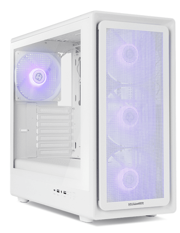 Caja ATX Nox Hyperflow Hummer Aero ARGB Blanca USB3.0 Tipo C — imagen 1