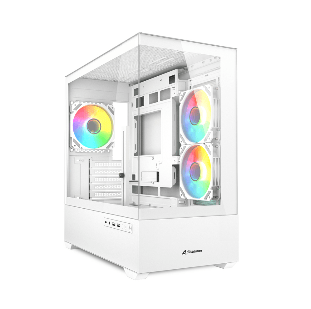 Caja Micro-ATX Sharkoon Gaming MK6 RGB 3xVentiladores 2xUSB Blanca — imagen 1