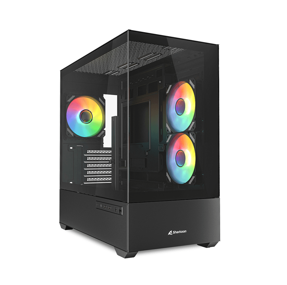 Caja Micro-ATX Sharkoon Gaming MK6 RGB 3xVentiladores 2xUSB Negra — imagen 1