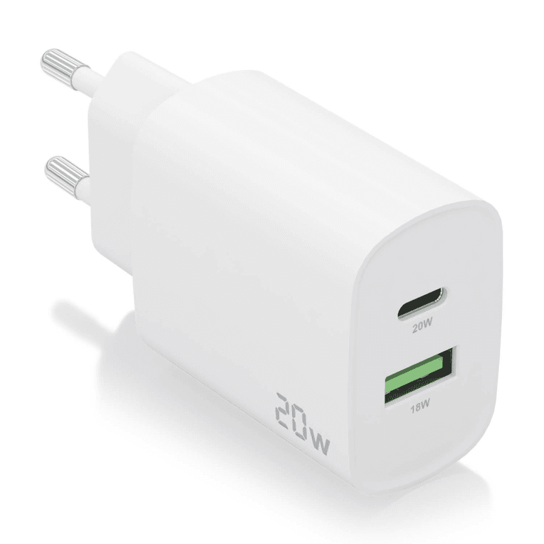 Cargador Aisens 20W 1xUSB-C PD3.0 1xUSB-A QC3.0 Blanco — imagen 1
