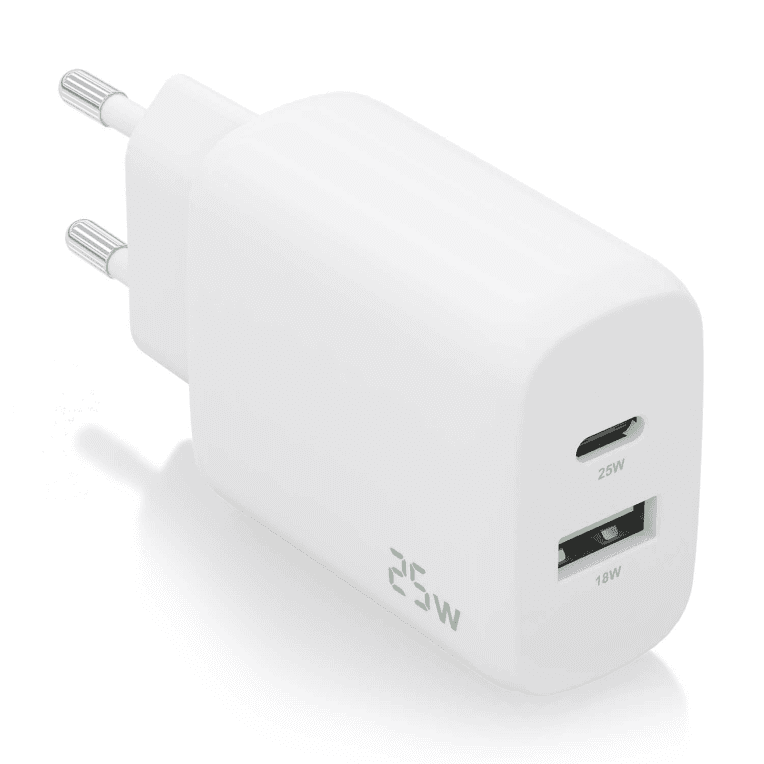 Cargador Aisens 25W 1xUSB-C PD3.0 1xUSB-A QC3.0 Blanco — imagen 1