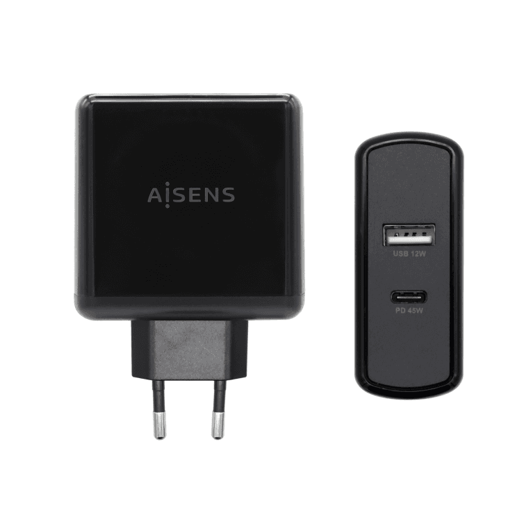 Cargador Aisens 57W 1xUSB-C PD3.0 45W 1xUSB-A 5V 2.4A 12W Negro — imagen 1