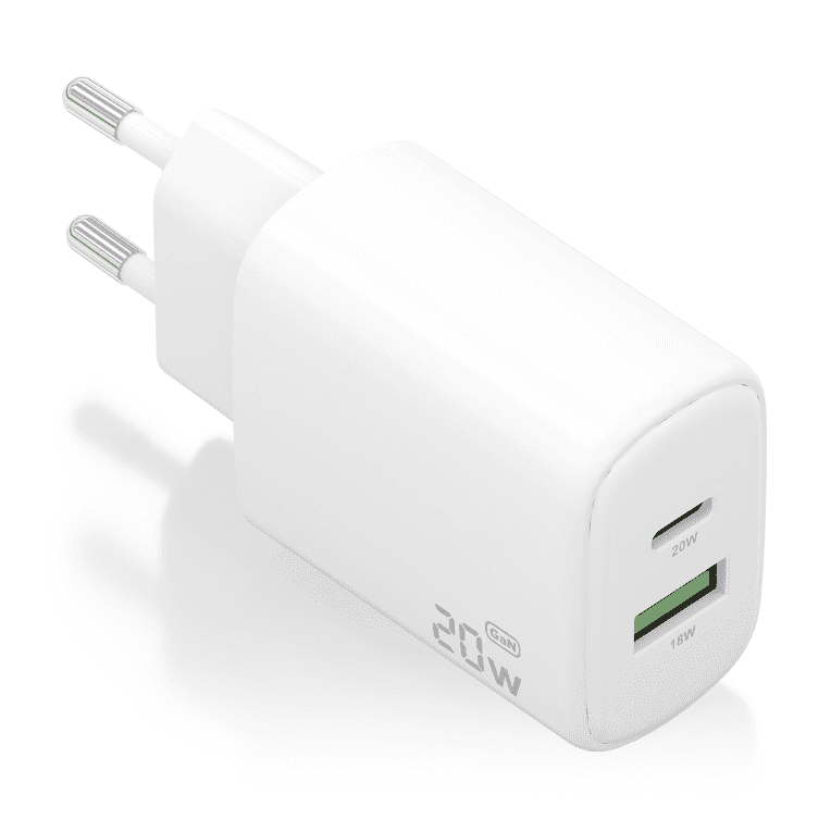 Cargador Aisens GaN 20W USB-C PD3.0 USB-A QC3.0 Blanco — imagen 1