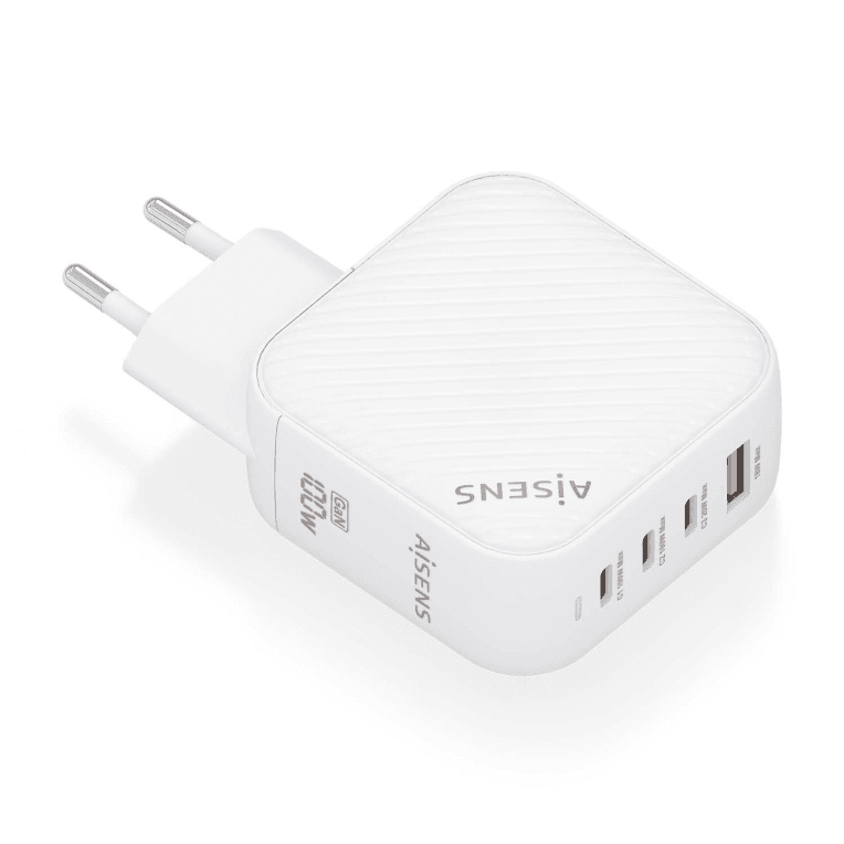 Cargador Aisens Gan100W 3xUSB-C PD3.0 QC4.0 1xUSB-A QC3.0 Blanco — imagen 1
