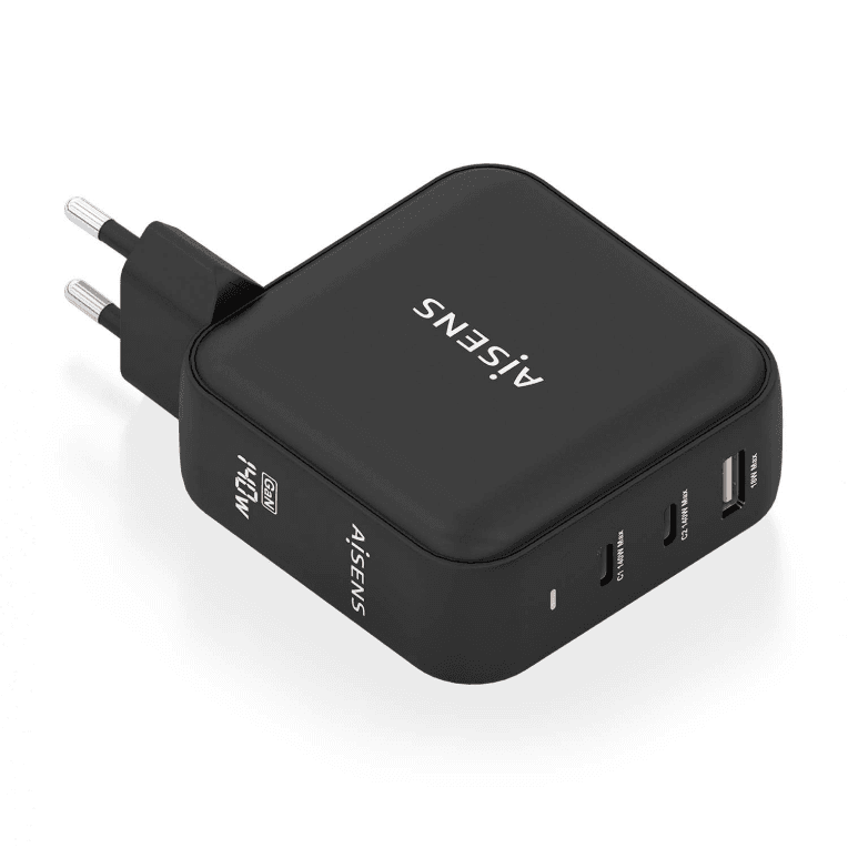 Cargador Aisens Gan140W 2xUSB-C PD3.1 QC4.0 1xUSB-A QC3.0 Negro — imagen 1