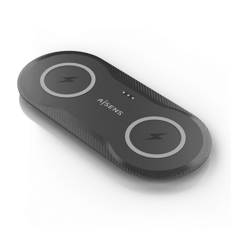 Cargador Aisens Inalambrico Usb-C 15W 2 En 1 Para Movil Y Auriculares Negro — imagen 1