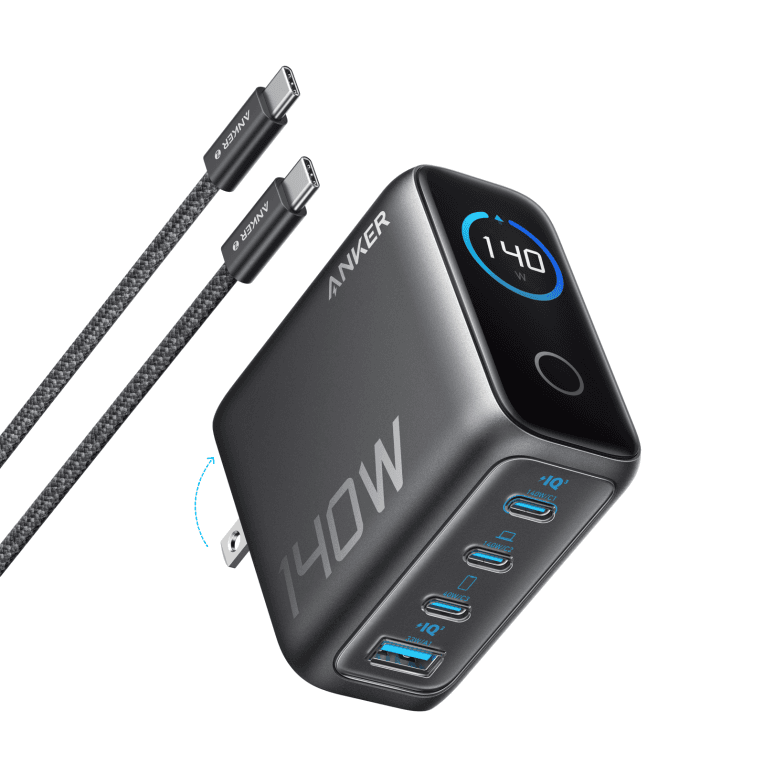 Cargador Anker 140W 4Puertos PD3.1 CableUSB-C Negro — imagen 1