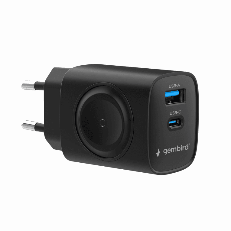 Cargador Gembird 2-1 Usb Carga Rapida + Apple Watch Negro — imagen 1