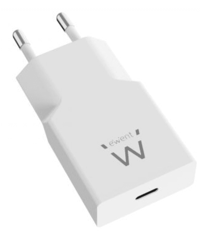 CARGADOR MOVIL EWENT EW1310 USB-C PD 20W GAN BLANCO — imagen 1
