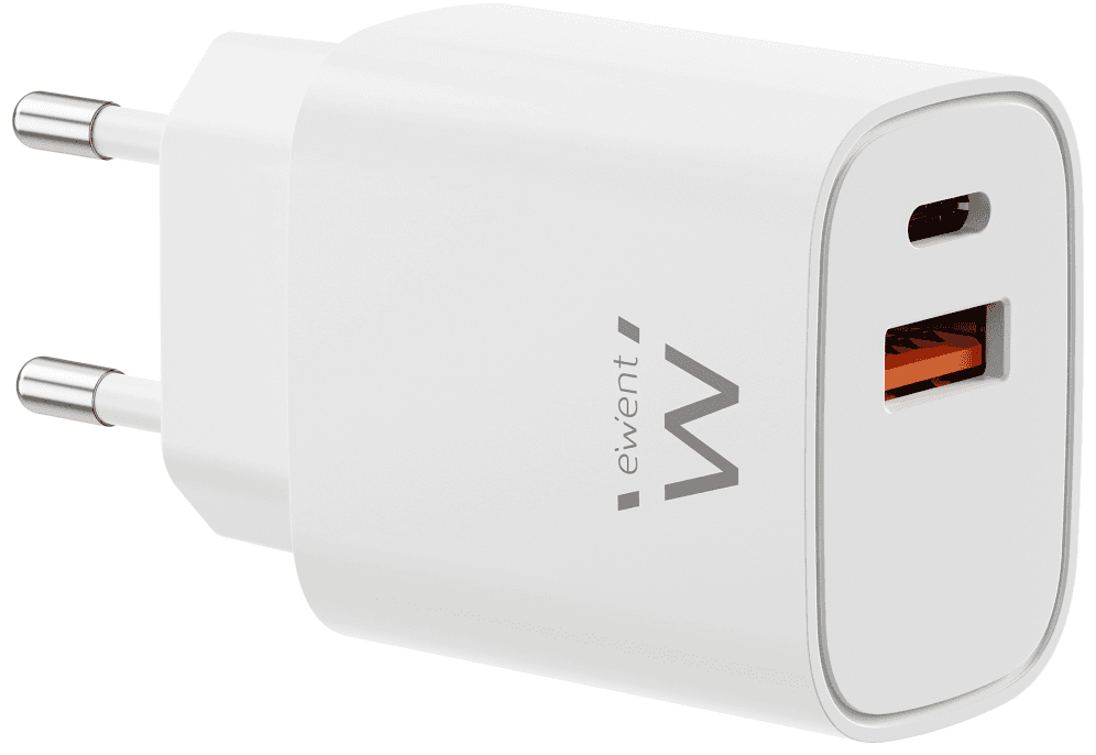 CARGADOR MOVIL EWENT EW1326 GAN RAPIDO 30W USB-C PD USB-A QC COMPACTO — imagen 1