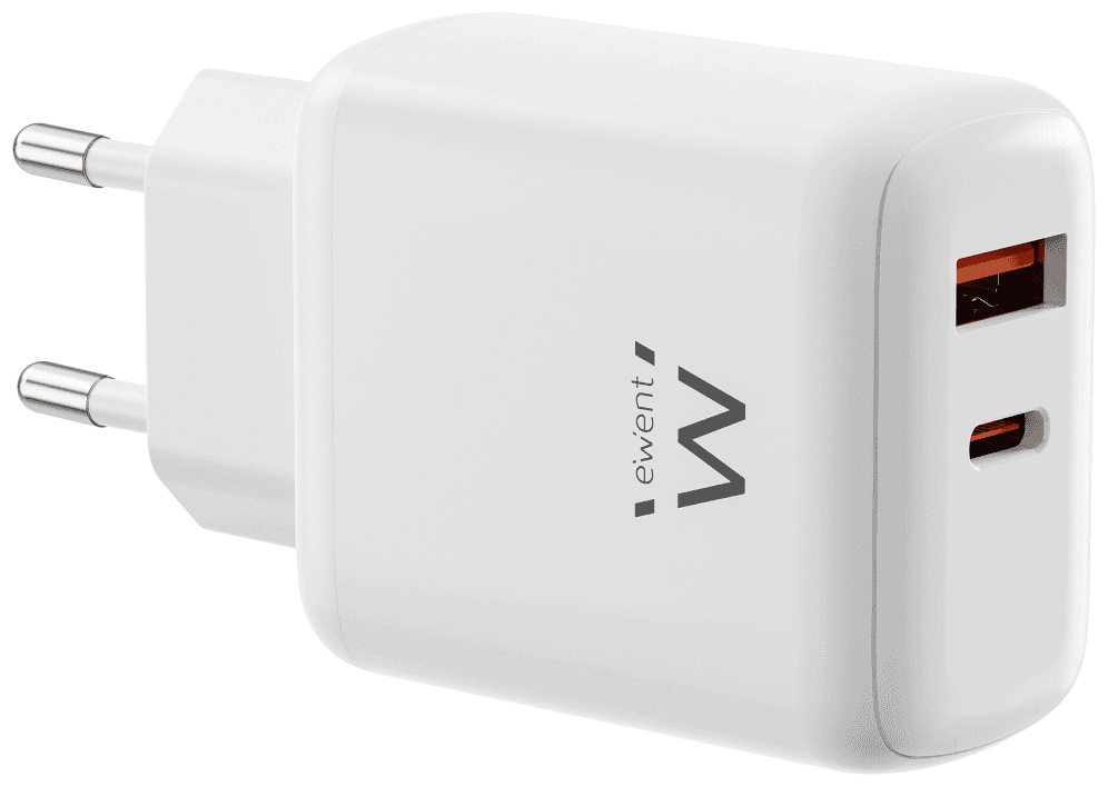 CARGADOR MOVIL EWENT EW1329 GAN RAPIDO 45W USB-C PD USB-A QC COMPACTO — imagen 1