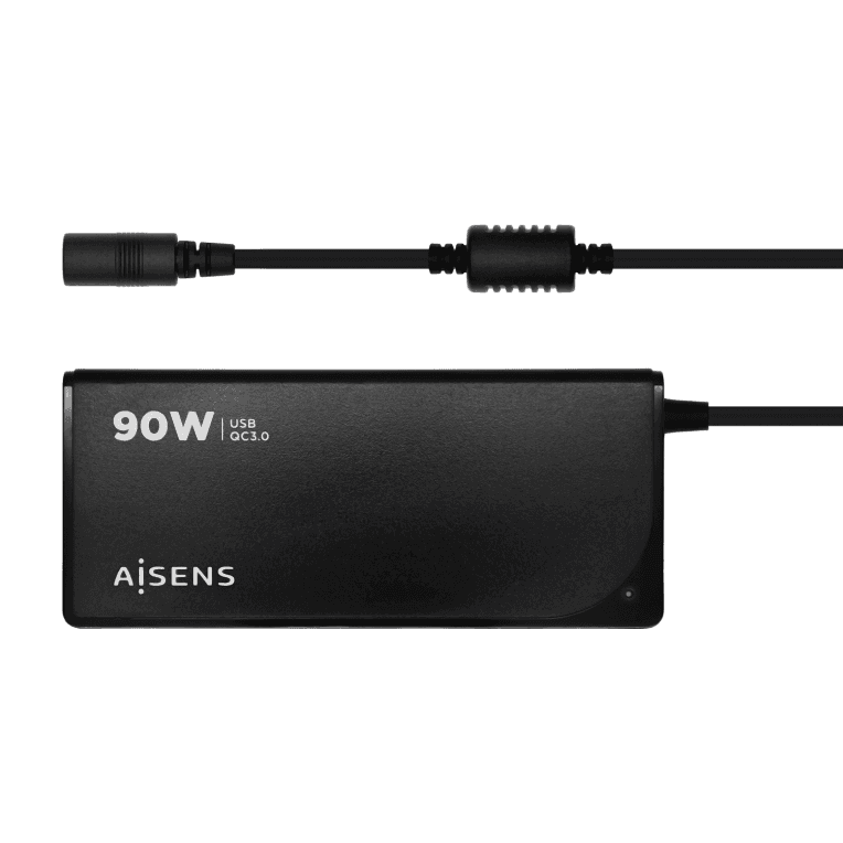 Cargador para portátil o Inversor Aisens ASLC-90WAUTO-BK 90W Automático Universal Portátil 12 Conectores USB-A QC3.0 Negro — imagen 1