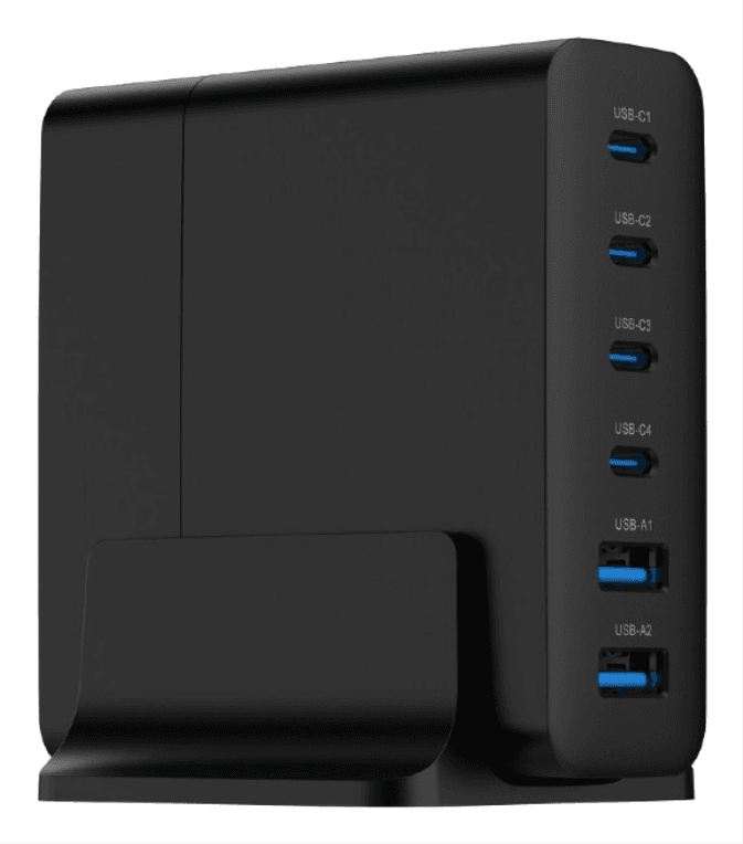 Cargador Rapido Gembird Usb Gan De 6 Puertos 75 W Negro — imagen 1