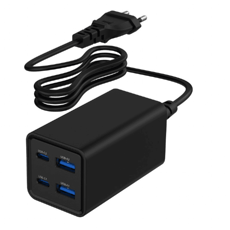 Cargador Rapido Gembird Usb PowerDelivery Gan De 4 Puertos 65 W Negro — imagen 1