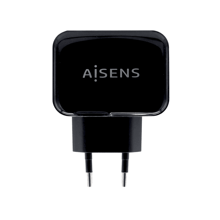 Cargador USB 17W Aisens 5V 3.4A 2xUSB con Control AI Negro — imagen 1