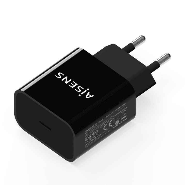Cargador USB-C Aisens PD3.0 1 Puerto 1xUSB-C 20W Negro — imagen 1