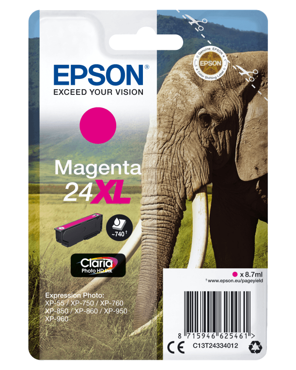 Cartucho de Tinta Silla Epson 24Xl Magenta — imagen 1