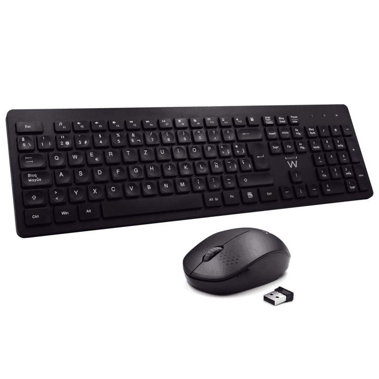 Combo Teclado Ratón Ewent Español Teclas Cóncavas RF Inalámbrico Negro — imagen 1