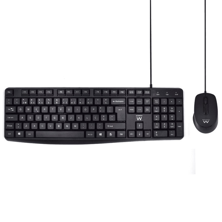 Combo Teclado Raton Ewent EW3007 Portugues Escritura Silenciosa USB Negro — imagen 1