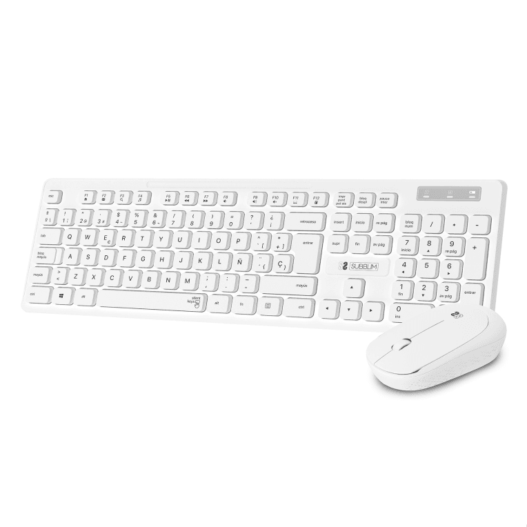 Combo Teclado Ratón Subblim Business Slim Silencioso RF Inalámbrico Blanco — imagen 1